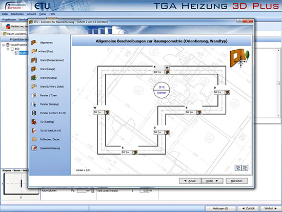 Ein solches Modell sieht kompliziert aus, lässt sich aber mit der richtigen Software effektiv und schnell erstellen, inklusive der Heizlast nach DIN EN 12831