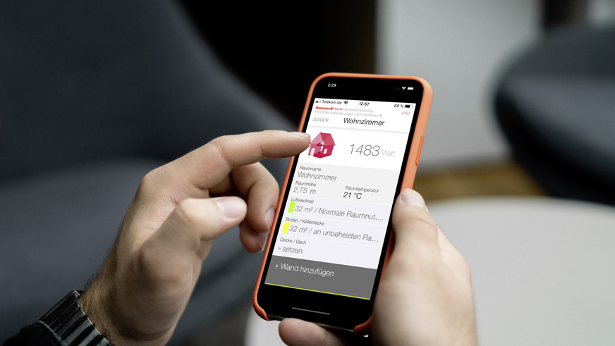 Unterstützt bei der Heizlastberechnung: Die Honeywell Home Heizlastberechnungs-App. Wichtige Gebäudedaten werden eingetragen und übersichtlichen Kategorien zugeordnet. Seit ihrer Aktualisierung im Juli 2019 erfüllt die App alle Anforderungen des Verfahrens B.