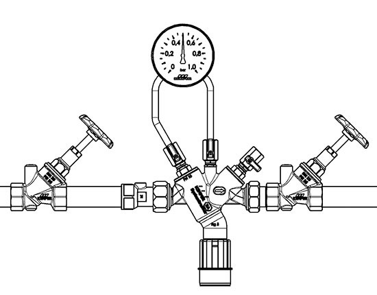So erfolgt die Prüfung eines Systemtrenners mittels Differenzdruckmessers