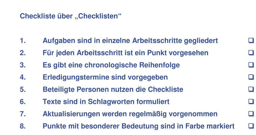 Checkliste zur Erstellung einer Checkliste