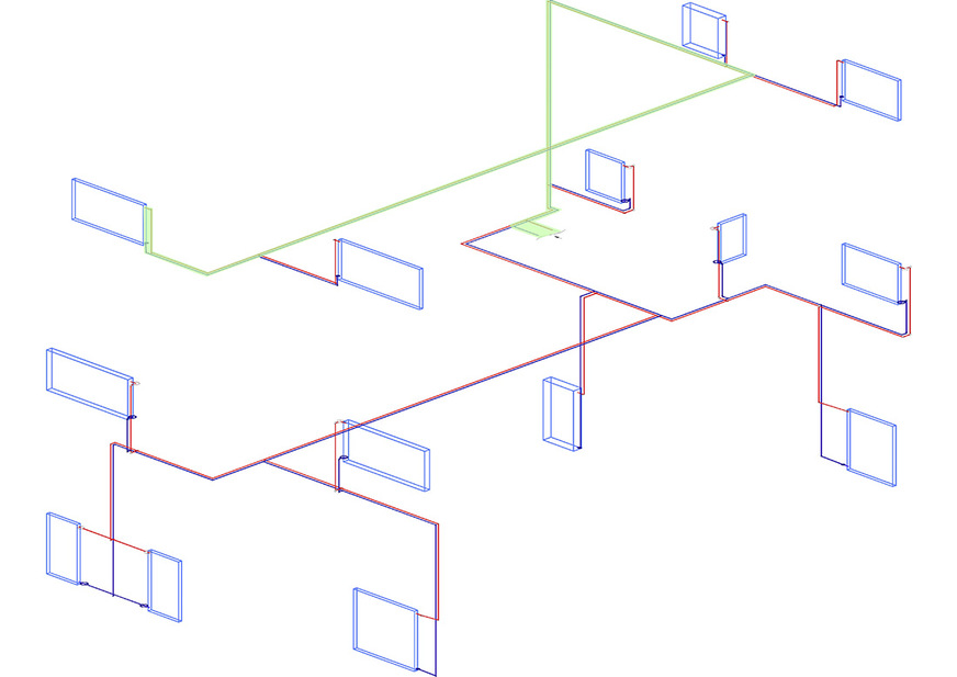 Klar, man kann ein Rohrnetz im Bestand nicht mehr komplett nachvollziehen. Der hier markierte ungünstigste Fließweg lässt sich aber großzügig schätzen