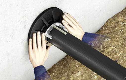 1) Positionieren der Hauseinführung