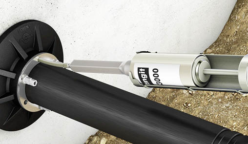 2) Einbringen des Expansionsharzes