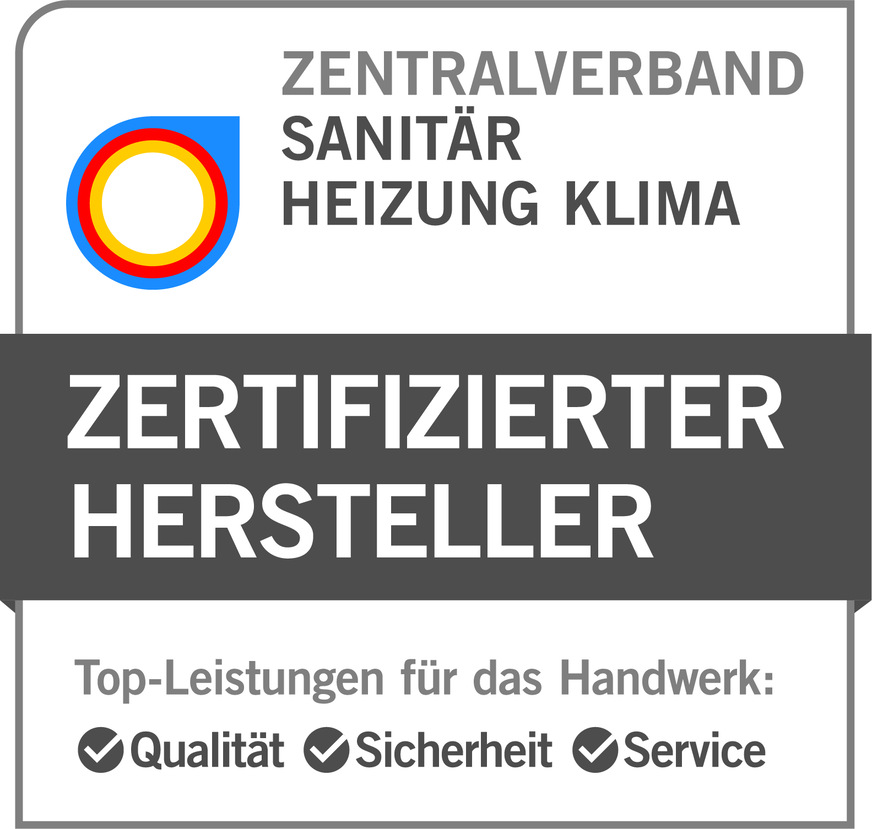 Im Logo zum Qualitätszeichen kommt alles zusammen: Qualität, Sicherheit und Service sind wichtige Leistungsmerkmale, die bei einem Hersteller anhand von 36 Kriterien in 7 Bewertungsbereichen während der Zertifizierung geprüft werden.