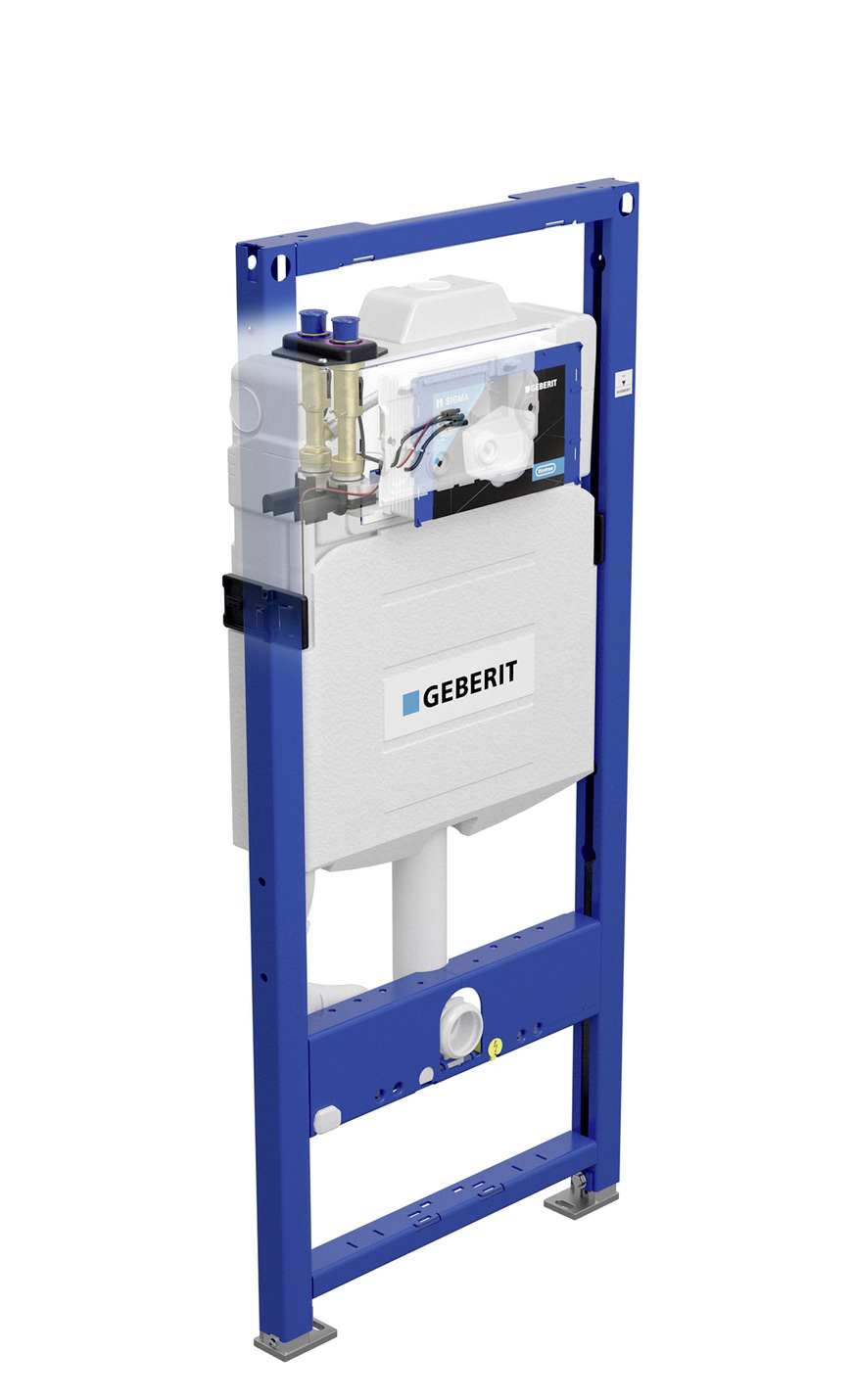 Der Sigma Unterputz-Spülkasten von Geberit ist ab April 2021 auch mit integrierter Hygienespülung erhältlich.