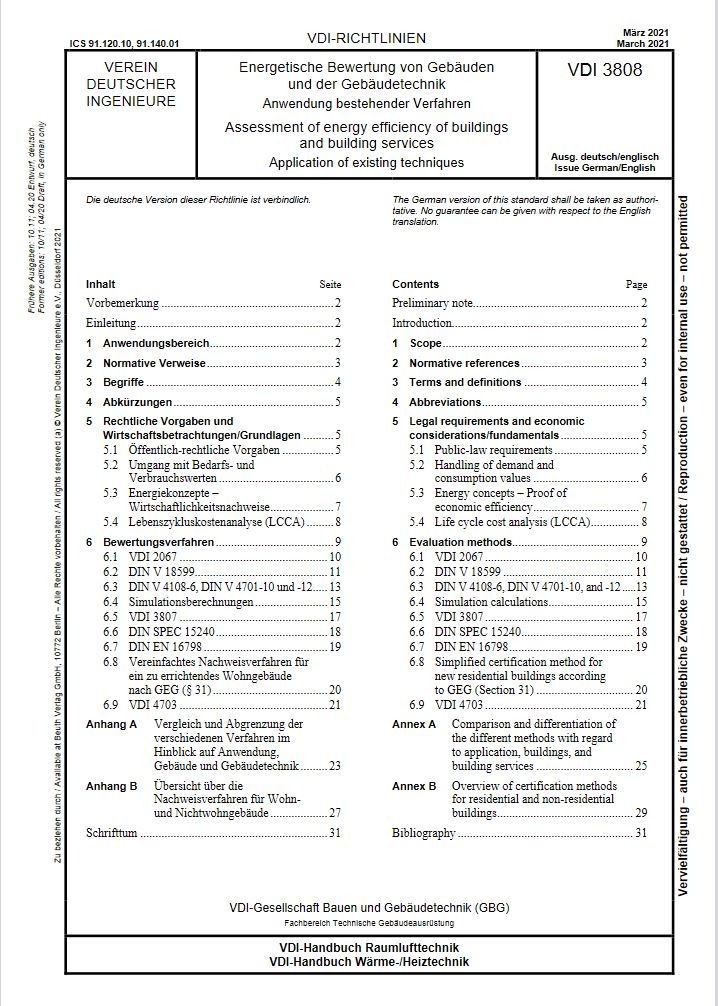 Inhaltsverzeichnis: Energetische Bewertung von Gebäuden und der Gebäudetechnik