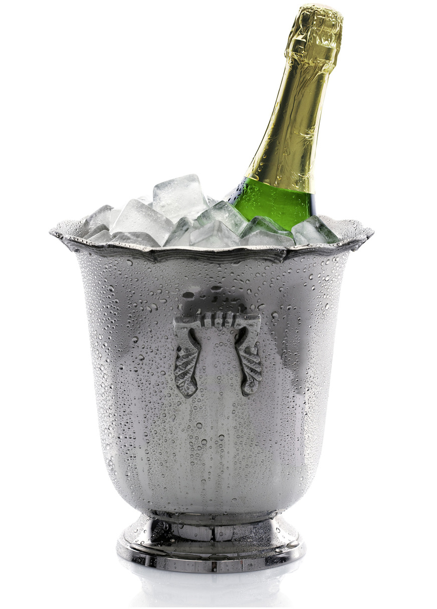 Ein Sektkühler bietet der zimmerwarmen Umgebungsluft eine Temperatur zum Kondensieren des Wasseranteils in der Luft. Im Mollier-Diagramm (Seite 14) lässt sich der Prozess nachvollziehen