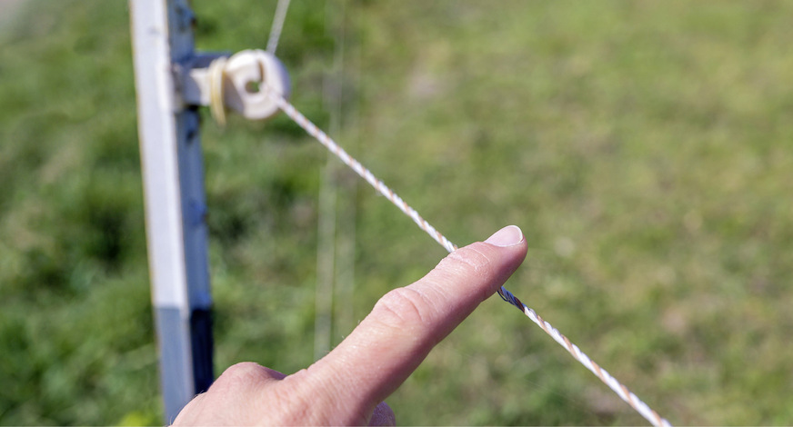 Wer auf dem Dorf aufgewachsen ist, kennt diesen Test ohne Messgerät: Trockener Grashalm leitet den Strom nicht, denn Luft ist ein Isolator. Ein feuchter Grashalm hingegen kann Strom leiten und ist als Indikator für einen eingeschalteten elektrischen Weidezaun zu gebrauchen