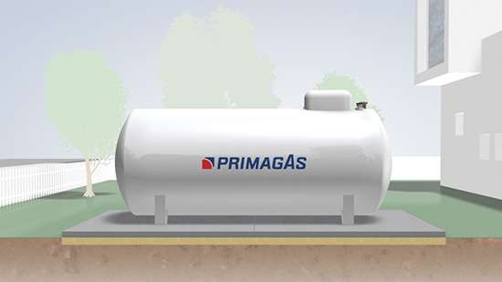 Auch ein oberirdischer Behälter für Flüssiggas kann die Versorgung sichern