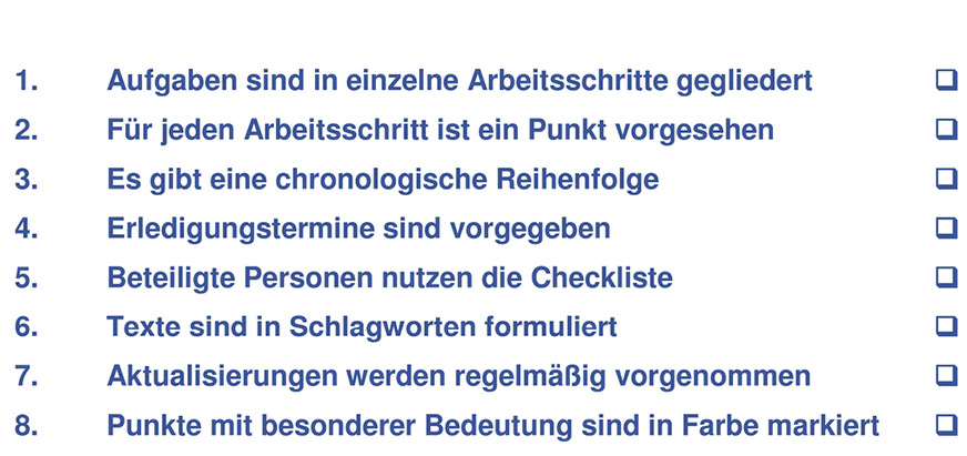 Checkliste zur Erstellung einer Checkliste