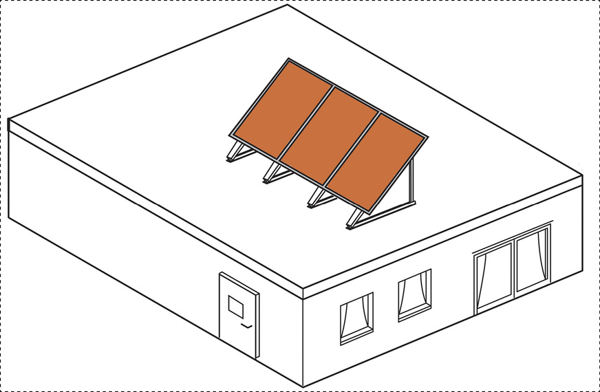 Wie sichert man diese drei Kollektoren gegen die zu erwartende Windlast ab?
