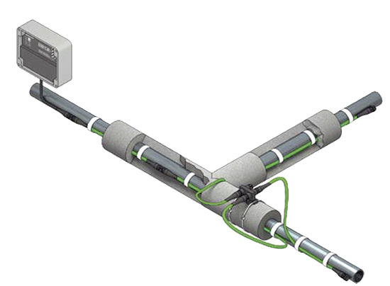 Elektrische Rohrbegleitheizung mit Regeleinheit