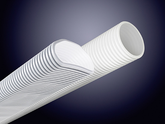 Kernprodukt des Luftverteilsystems von Fränkische ist das Lüftungsrohr, das je nach Einbausituation in der runden Variante oder als flaches Tunnelrohr verwendet werden kann