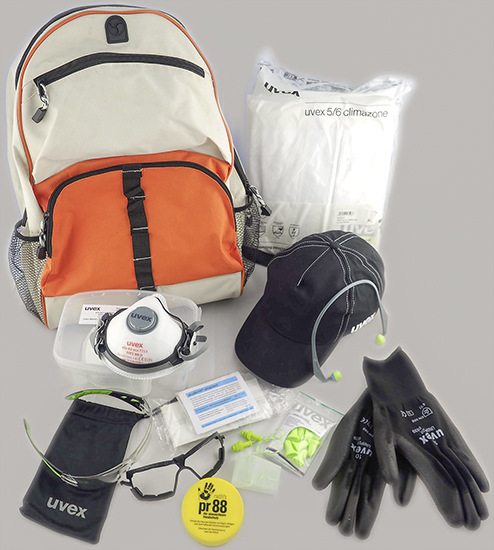 Die PSA-Empfehlungen des Kompetenzzentrums für Arbeitssicherheit in einem praktischen und gut sichtbaren Rucksack