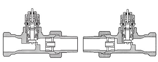 Welches der beiden Ventile ist Standard und welches wird vom Heizkörper ausgehend durchströmt? Bilden Sie sich mal Ihre Meinung. Ein Tipp: Die Verschraubung wird am Heizkörper montiert.