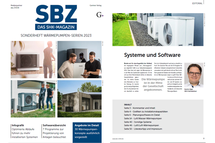 Das SBZ-Sonderheft zu Wärmepumpen-Serien steht zum kostenlosen Download bereit. 