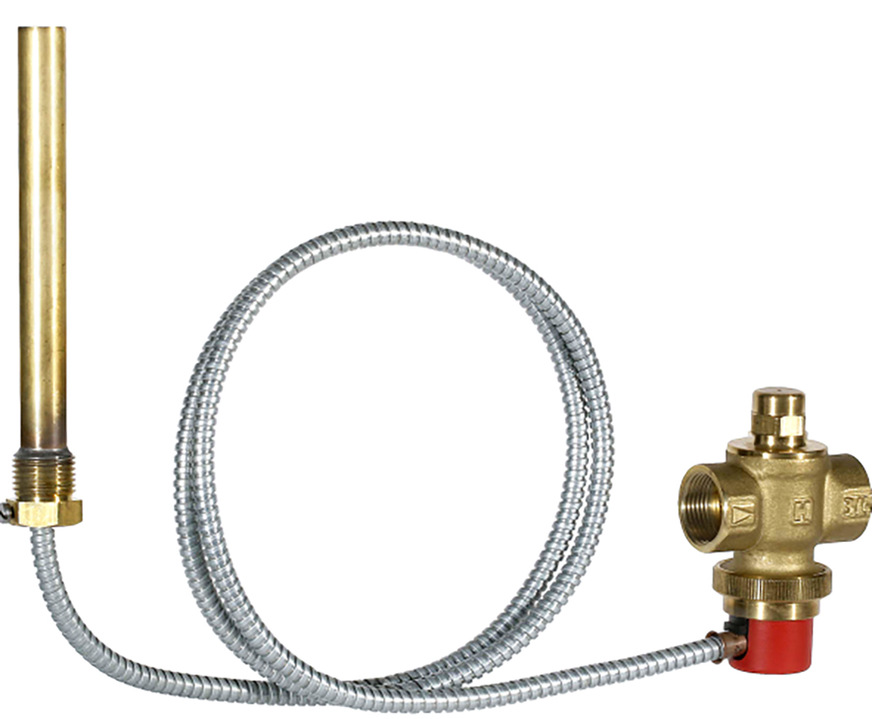 Ventilkörper, Kapillarrohr im schützenden Mantel und das Tauchrohr bilden die Baueinheiten einer TAS.