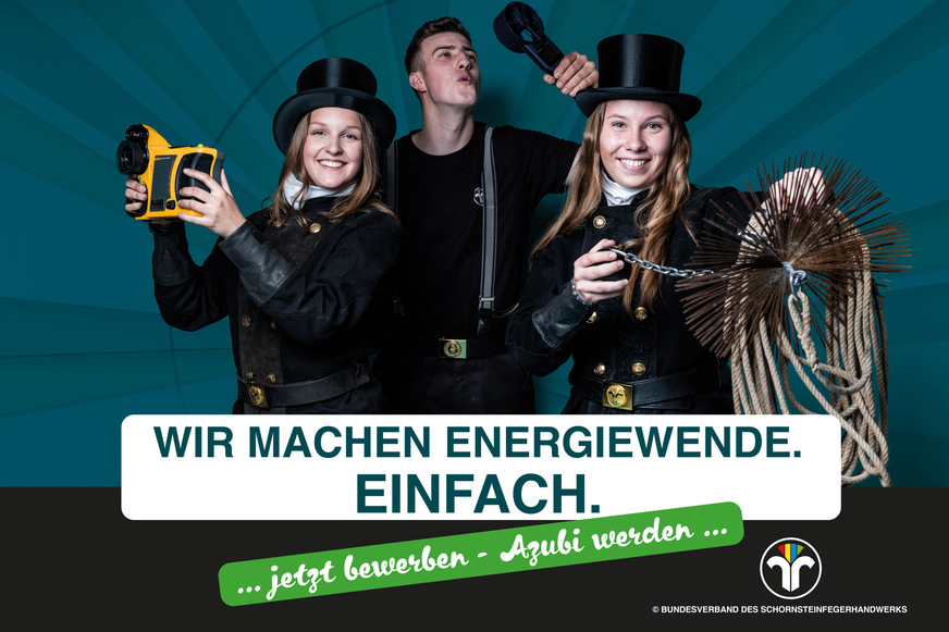 Im Januar haben Auszubildende des Schornsteinfegerhandwerks die neue Nachwuchskampagne „Wir machen Energiewende.einfach.“ vorgestellt.