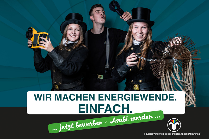 Im Januar haben Auszubildende des Schornsteinfegerhandwerks die neue Nachwuchskampagne „Wir machen Energiewende.einfach.“ vorgestellt.