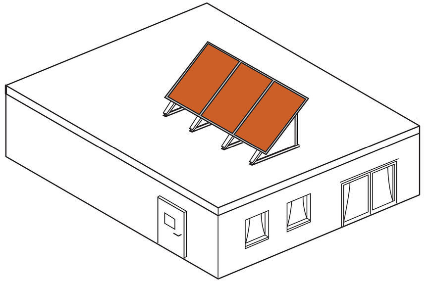 Wie sichert man diese drei Kollektoren gegen die zu erwartende Windlast ab?