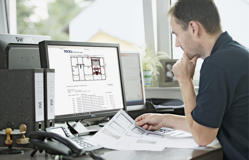 Die TECEsmartwall Software ist ein nützliches Tool zur Planung und Berechnung von ­TECEprofil ­Vorwänden. Damit können Installationswände vor der eigentlichen Montage bis auf die letzte ­Schraube genau geplant werden.