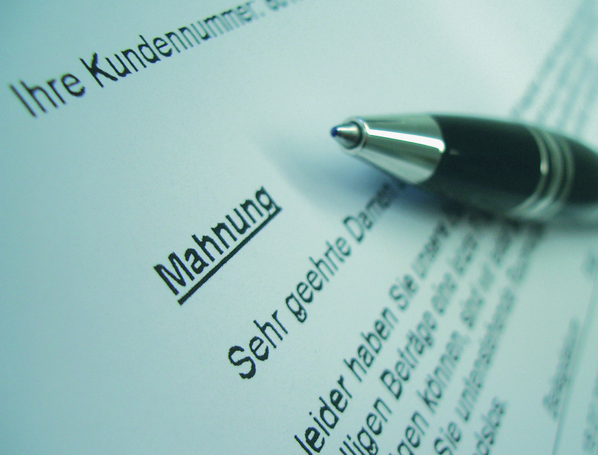 Wann eine Mahnung fällig wird, hängt unter anderem von der Zahlungsfrist ab.)