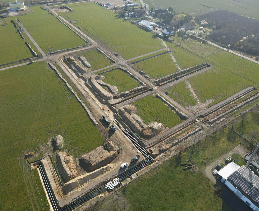 Der Baufortschritt der Anlage im März 2024