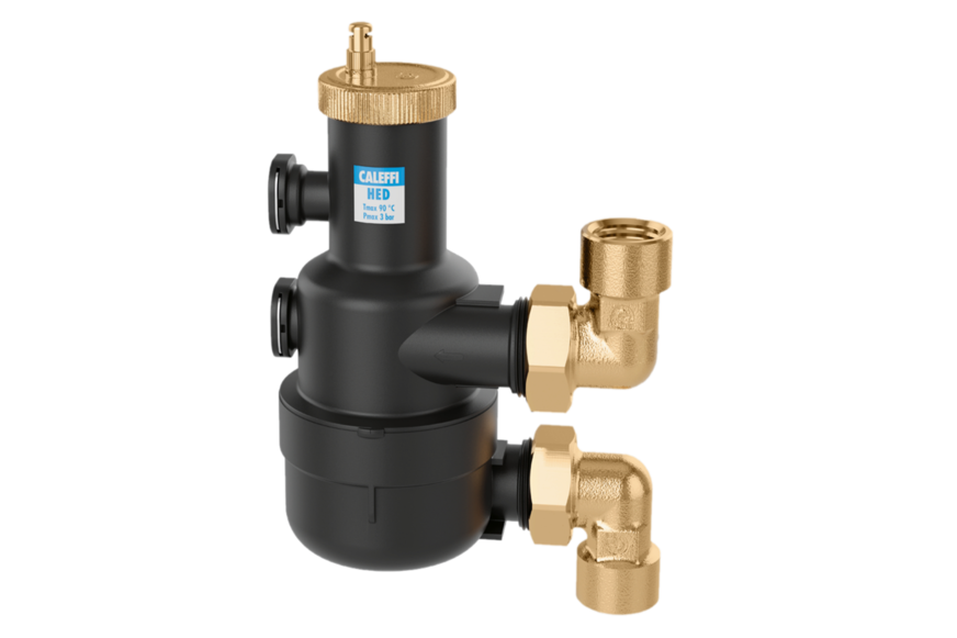 Der neue Hocheffizienz-Entlüfter HED für Wärmepumpen-Anlagen von Caleffi.