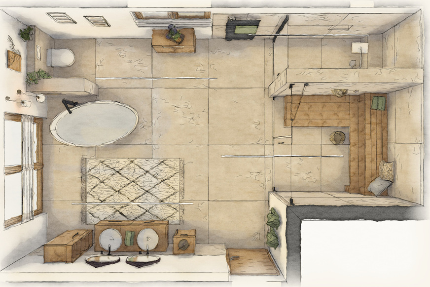 Auch Bäder werden bei RHS mit Palette CAD digital geplant. Per Drag and Drop können diese dann im DMS beim jeweiligen Projekt archiviert werden.