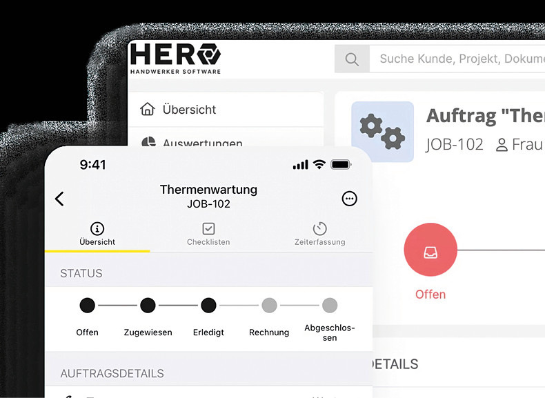 Handwerker Software von Hero kann wesentliche Prozesse in einem SHK-Betrieb vereinfachen.