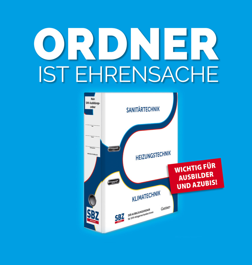 Das SHK-Ausbildungspaket des Gentner Verlags mit dem SHK-Ausbildungsordner, Sonderheft „WISSEN KOMPAKT“ und exklusivem Onlinebereich&nbsp;können Sie hier bestellen.