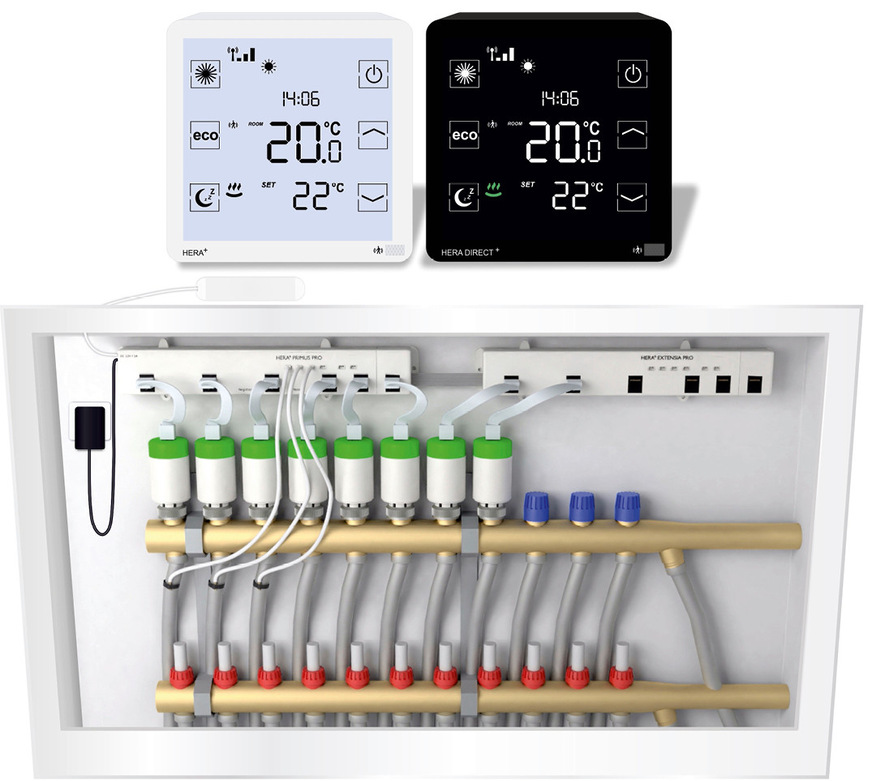 Digitaler hydraulischer Abgleich am Beispiel einer Fußboden­heizung, der im ­Bestand gleichwertig zu ­Verfahren B ist.