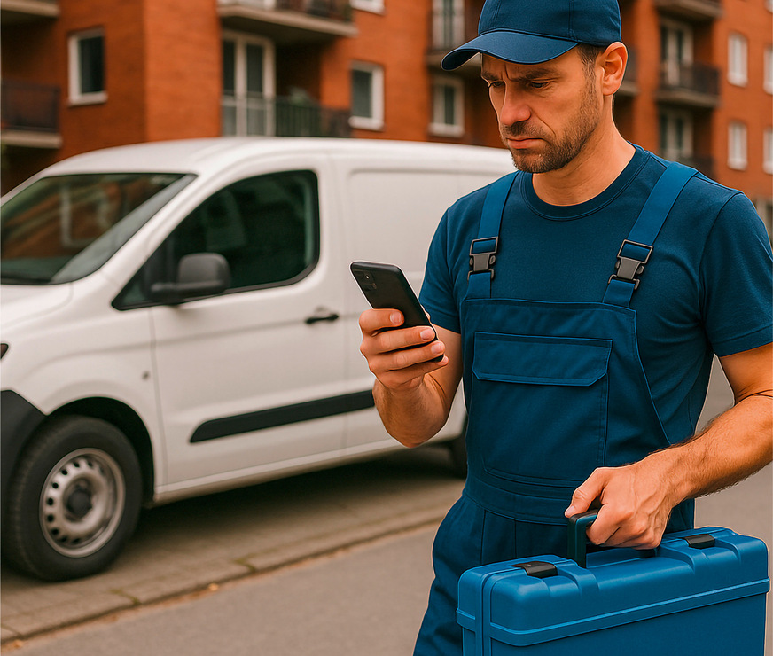 Jeder Gang zum Auto ist wieder eine Arbeitsunterbrechung.