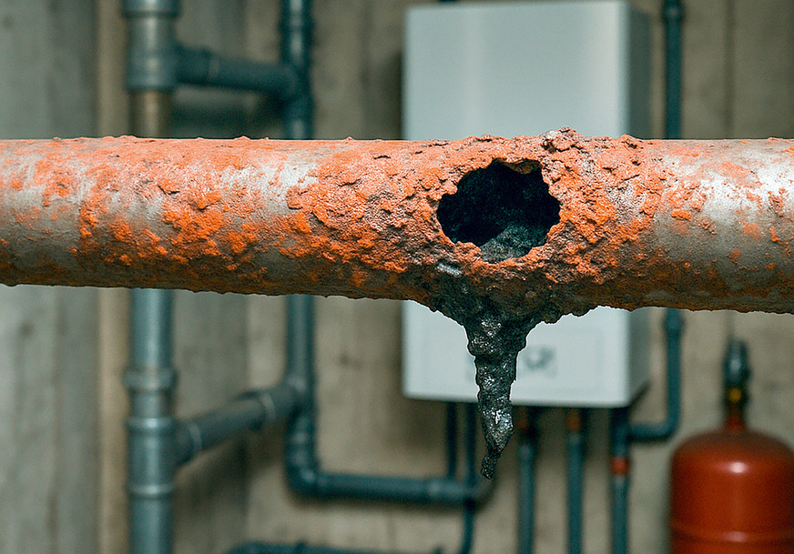 Das unedlere Metall löst sich auf. In der Praxis siehst du das an durchgefressenen Stahlrohren.