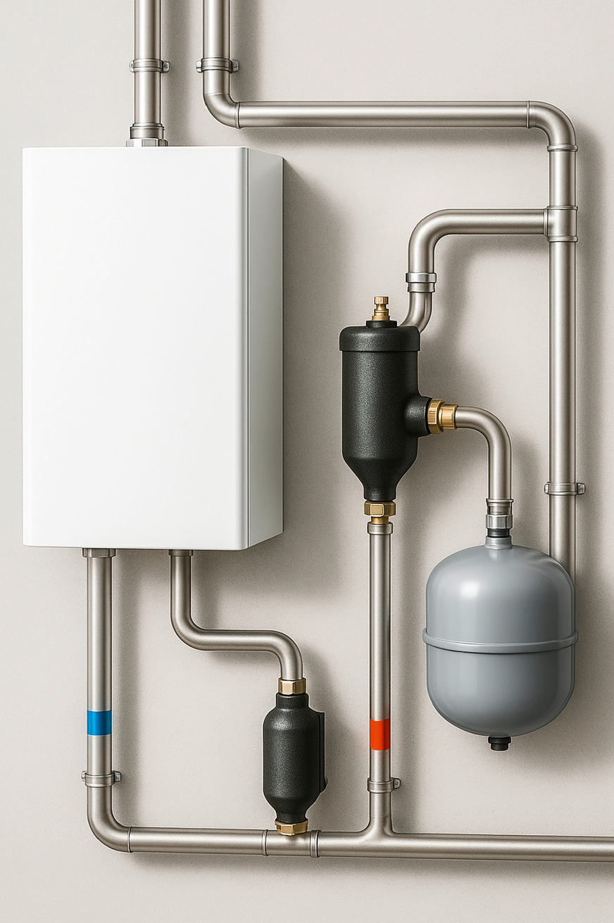 Mikroblasenabscheider sollten möglichst an der heißesten Stelle des Systems ­installiert werden.