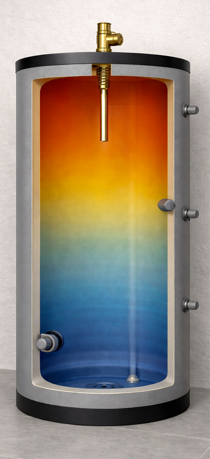 Schichtung ist kein Zufall – sie hängt von Anschlüssen, Einströmung und Volumenstrom ab.