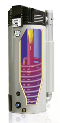 Brennwertnutzen bei der direkten Trinkwassererwärmung verspricht A.O. Smith mit diesem Gerät vom Typ „BFC“