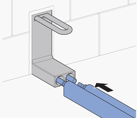 Der Anschluss an Heizkörper erfolgt nicht mehr aus dem Fußboden, sondern über eine Wandanschlussbox zum Schutz vor Putzwasser oder aggressiven Reinigern