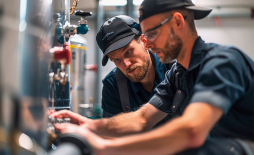 Gemeinsam als Team, kriegen die beiden die Montage hin.