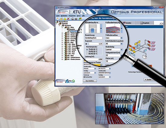 Durchgängige Lösungen reichen von der Heizlast über Heizflächenauslegung 
bis zum hydraulischen Abgleich
(Bild: Hottgenroth)