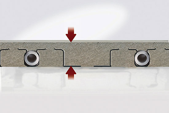 Die minimale Dicke (ohne Oberbelag) beträgt 15 mm
(Bild: Kermi)