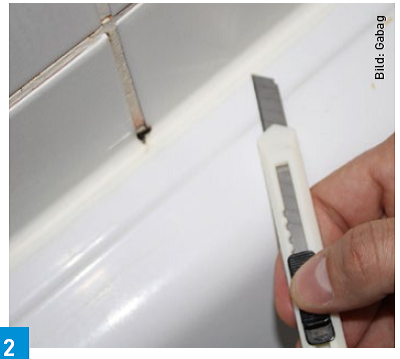 Bei Sanierung der Fuge mittels Cutter
ist die Wannenabdichtung gefährdet.