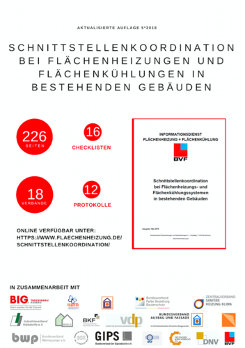 Der BVF bietet die neue „Schnittstellenkoordination bei Flächenheizungs- 
und Flächenkühlungssystemen in bestehenden Gebäuden“ zum kostenlosen 
Download an. Bild: BVF