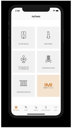 Die App HyTools vereinfacht hydraulische Berechnungen und erlaubt die schnelle Dimensionierung eingesetzter Komponenten von IMI Hydronic Engineering. - © Bild: IMI Hydronic Engineering
