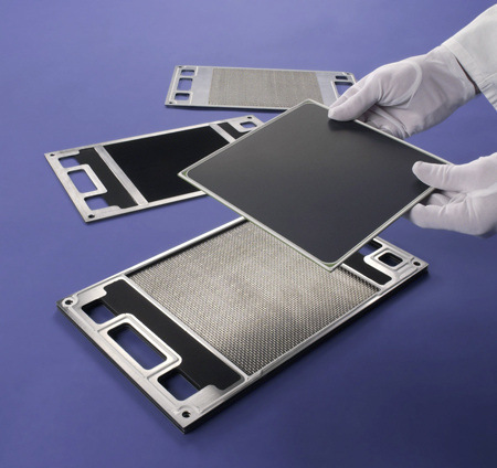 Hightech fürden Heizungskeller! Im Bild seht ihr die einzelnen Komponenten für einenBrennstoffzellen Stapel (Stack). 