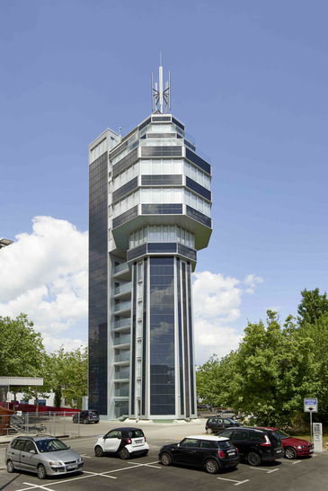 Blick auf den Aquaturm in Radolfzell am Bodensee