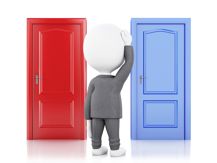 Welche Tür soll ich öffnen? Oder soll ich eine ganz offenstehen lassen? ­Lesen Sie, was diese Fragen mit einem Dreiwegemischer zu tun haben - © Bild: Getty Images/ nicomenijes
