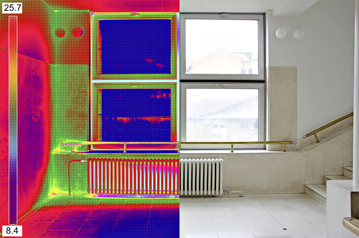 Die Thermografie zeigt, worum es unter anderem in ­diesem Bericht geht. Temperaturdiffe­renzen ­sorgen für Wärmezufluss oder ­Wärmeabfluss.