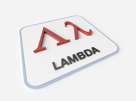 Lambda in verschiedenen Schreibweisen. Richtig exotisch ist eigentlich nur der griechische Kleinbuchstabe rechts oben