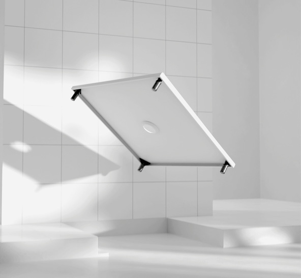 Sie schwebt nicht gerade ein, lässt sich aber immerhin sehr pfiffig justieren, die Duschfläche mit BetteLevel